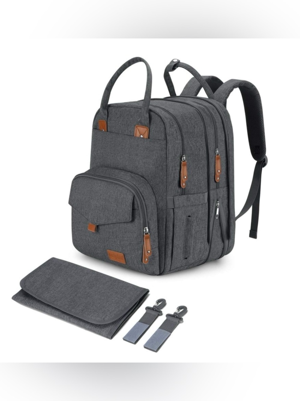 Qualyphant Extra Large Diaper Bag Backpack for 2 Kids Expandable 26-36L